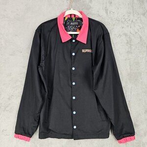 Vintage BLVUCCI Jacket Mens L Black Pink Galaxy Hip Hop 80s 90s Streetwear Rave